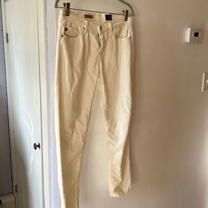 Cream colored Adriano Goldschmied Stevie Ankle Pants 28R